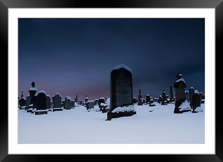 Snowy Gravestones Framed Mounted Print by Keith Thorburn EFIAP/b
