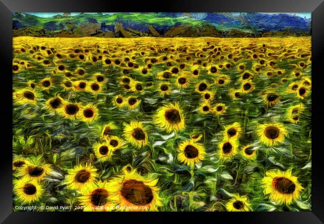 Sunflower Field Vincent Van Gogh Framed Print by David Pyatt
