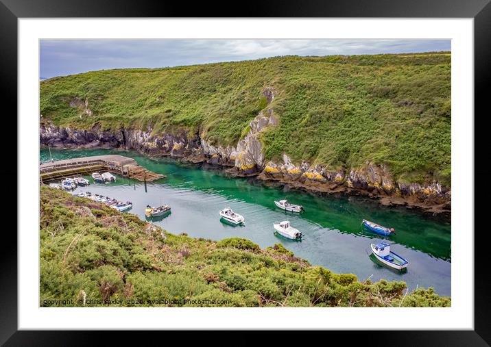 Looking down on Porthclais Harbour, Wales Framed Mounted Print by Chris Yaxley