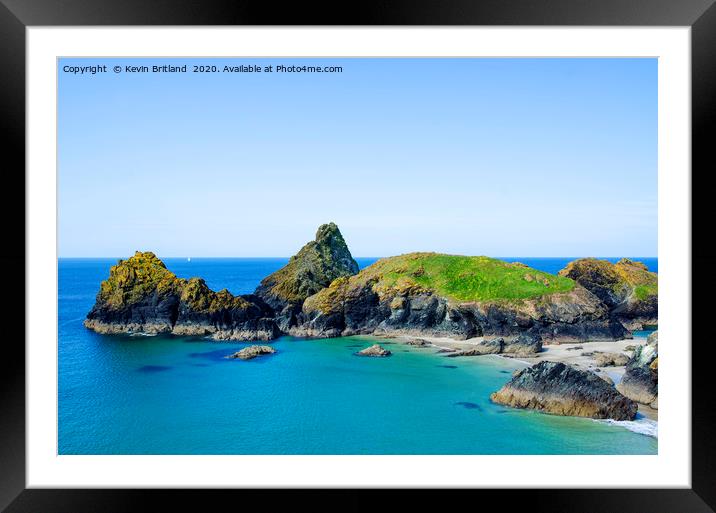 kynace cove cornwall Framed Mounted Print by Kevin Britland