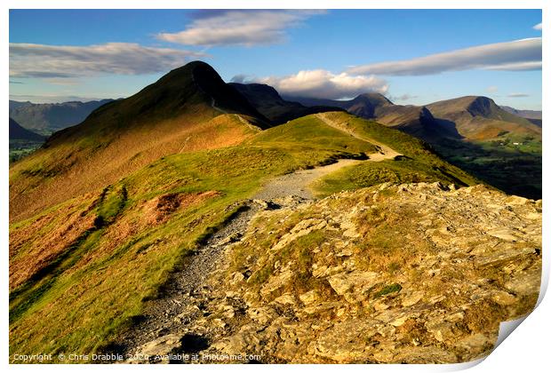 Catbells in cloud shadow, Cumbria, England         Print by Chris Drabble