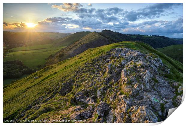 Thorpe Cloud at sunset                             Print by Chris Drabble