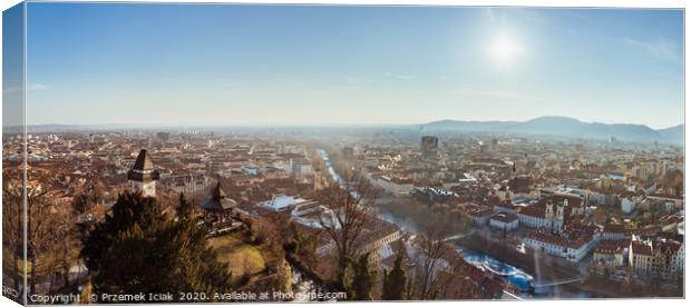 Panorama view of Graz city in Austria Canvas Print by Przemek Iciak