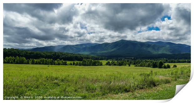 View from Cades Cove in Great Smoky Mountains Nati Print by Miro V