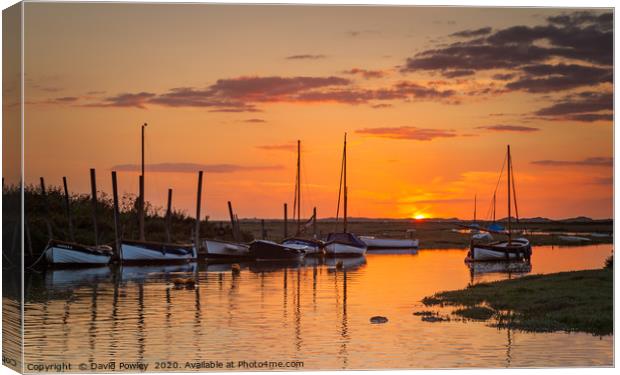 Sunset over Blakeney Harbour Canvas Print by David Powley