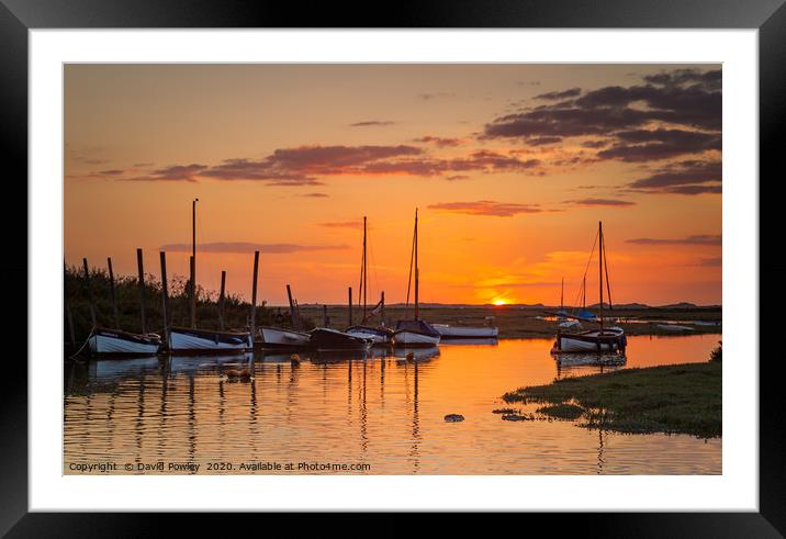 Sunset over Blakeney Harbour Framed Mounted Print by David Powley
