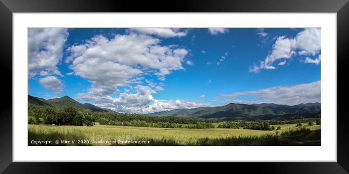 Great Smoky Mountain NP view from  Cades Cove, Ten Framed Mounted Print by Miro V