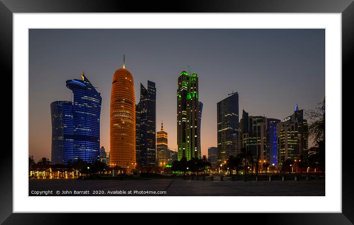 Doha Sunset Framed Mounted Print by John Barratt