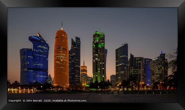 Doha Sunset Framed Print by John Barratt