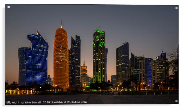 Doha Sunset Acrylic by John Barratt