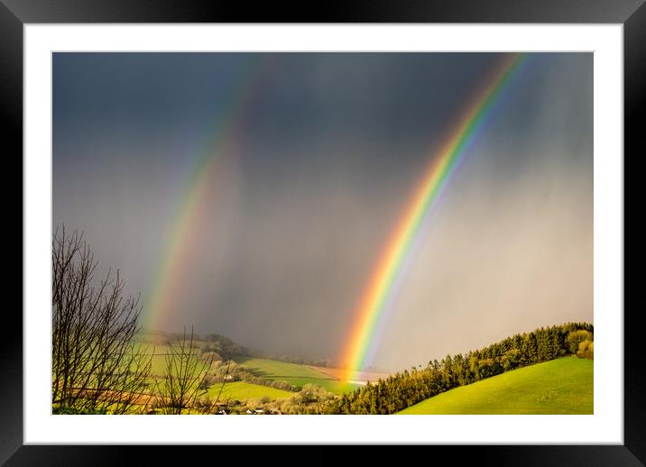 Double Rainbow Framed Mounted Print by Mike Lanning