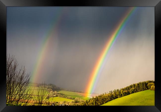 Double Rainbow Framed Print by Mike Lanning