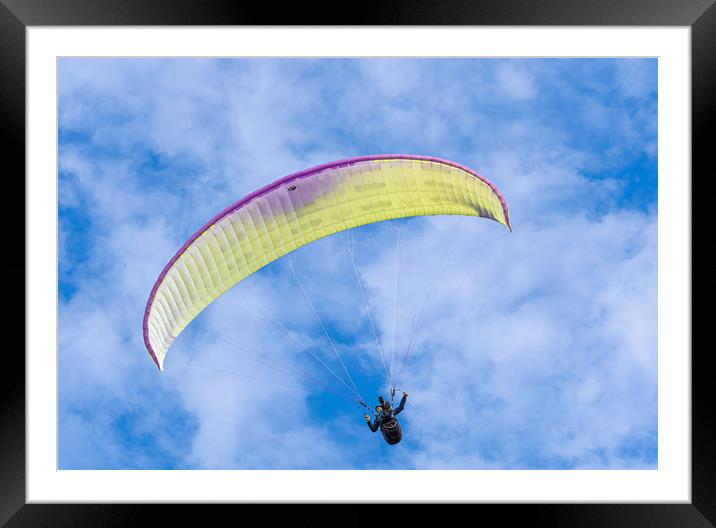Paragliding at Newgale in Pembrokeshire, Wales. Framed Mounted Print by Colin Allen