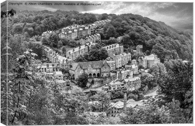 Hebden Bridge From Afar  Canvas Print by Alison Chambers