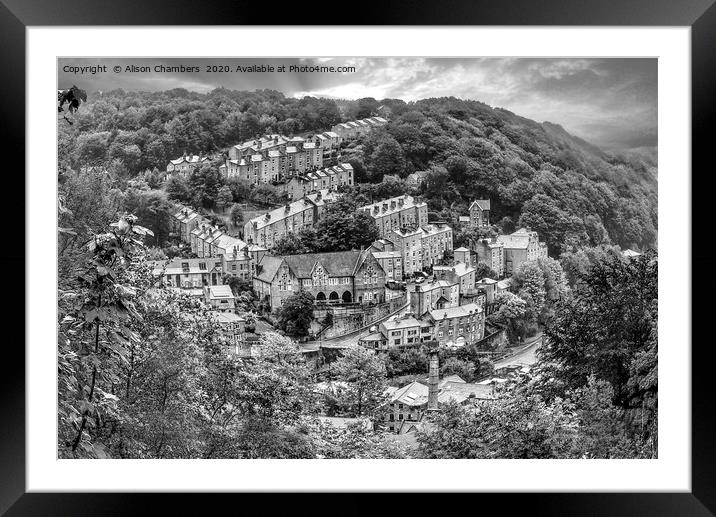 Hebden Bridge From Afar  Framed Mounted Print by Alison Chambers