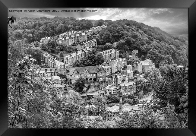 Hebden Bridge From Afar  Framed Print by Alison Chambers