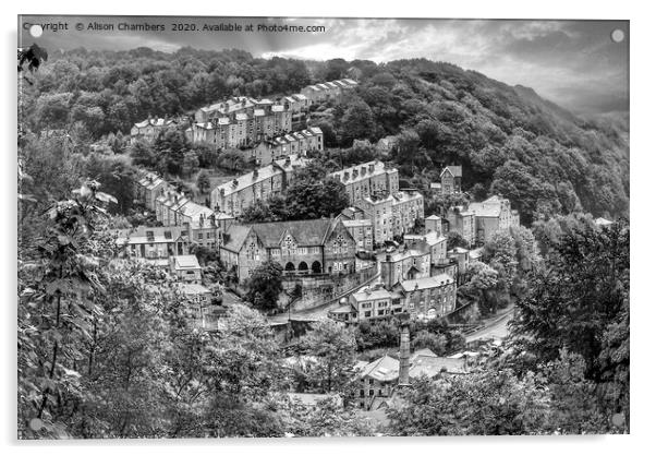 Hebden Bridge From Afar  Acrylic by Alison Chambers