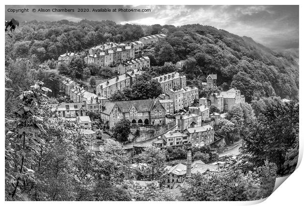 Hebden Bridge From Afar  Print by Alison Chambers