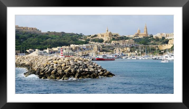 Gozo Harbour Malta Framed Mounted Print by Diana Mower