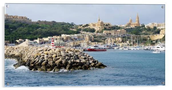 Gozo Harbour Malta Acrylic by Diana Mower