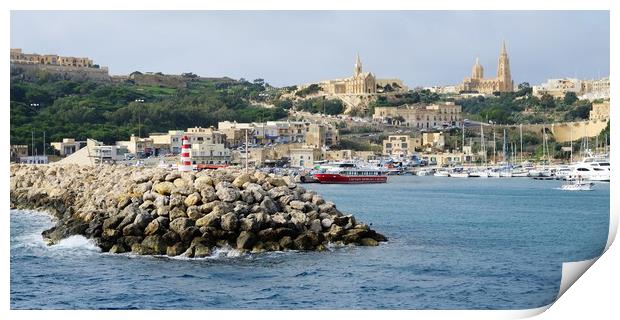 Gozo Harbour Malta Print by Diana Mower