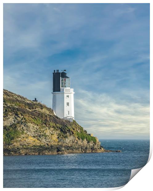 St Anthony's Head Lighthouse, Cornwall Print by Mick Blakey