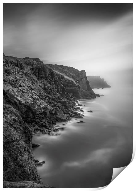 Dark Cliffs, Pentire Point, Cornwall Print by Mick Blakey