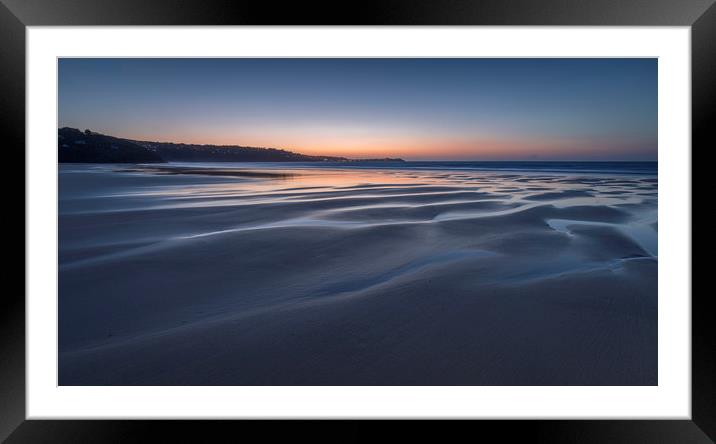 Dusk, Gwithian Sands, Cornwall Framed Mounted Print by Mick Blakey