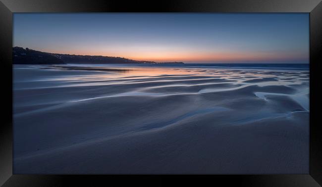 Dusk, Gwithian Sands, Cornwall Framed Print by Mick Blakey