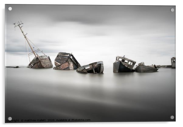 Boats Of Pin Mill Acrylic by matthew  mallett