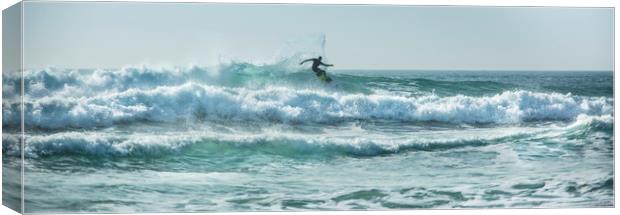Silhouette surfer  Canvas Print by Mick Blakey