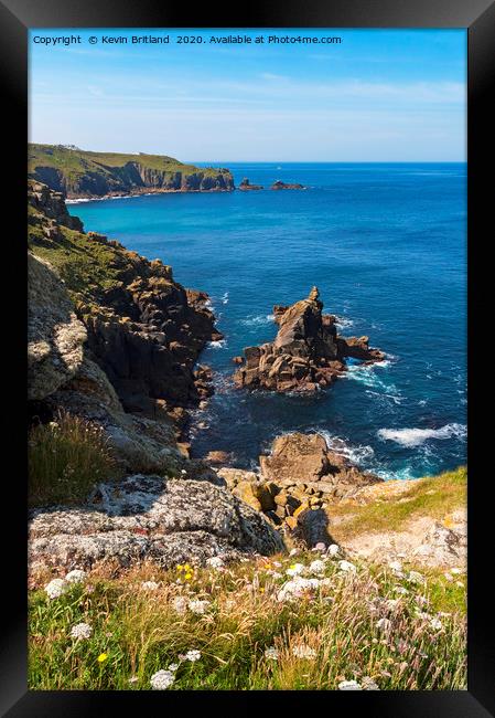 lands end view cornwall Framed Print by Kevin Britland