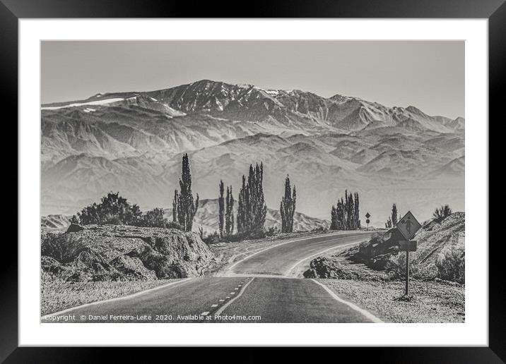 Deserted Landscape Highway, San Juan Province, Arg Framed Mounted Print by Daniel Ferreira-Leite