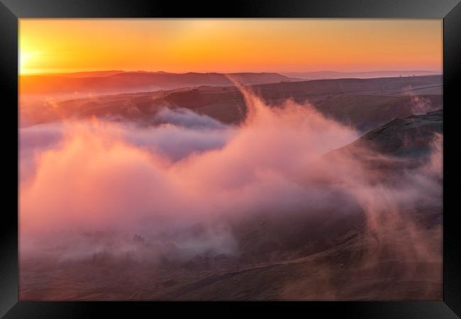 Sunrise Rising Mist, Peak District Framed Print by John Finney