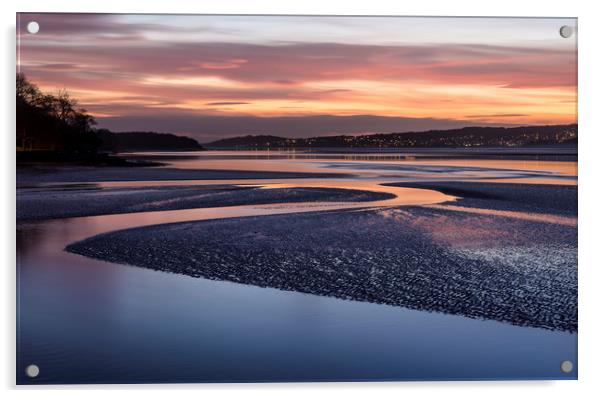 Estuary Curves, Sandside, Cumbria Acrylic by Mick Blakey