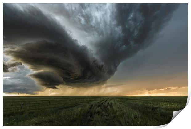 Montana Prairies Lightning Storm  Print by John Finney