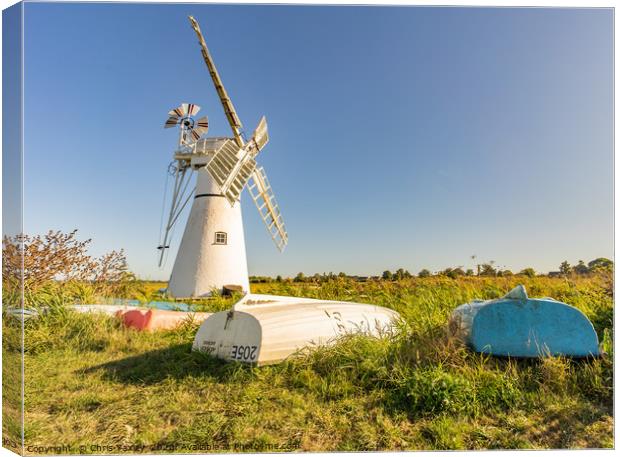 Thurne Mill, Norfolk Canvas Print by Chris Yaxley