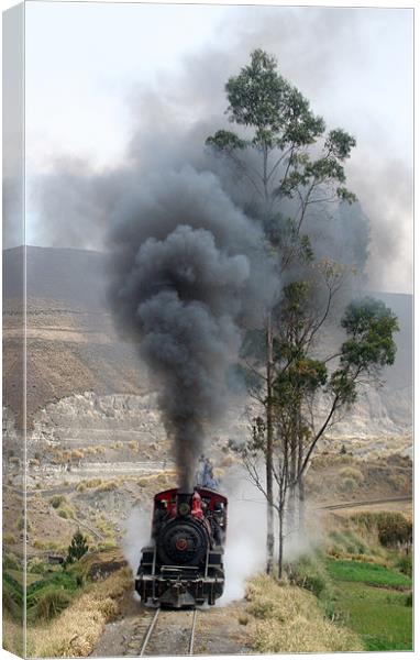 Steam in the Andes Canvas Print by Kevin Staddon