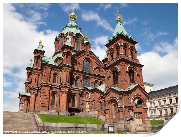 The Uspenski Cathedral in Helsinki, Finland Print by Alan Crawford