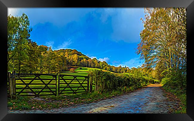 Panorama of a pathway in the Lakes Framed Print by Jason Wells