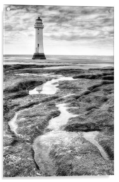 New Brighton Lighthouse Acrylic by Ann Goodall