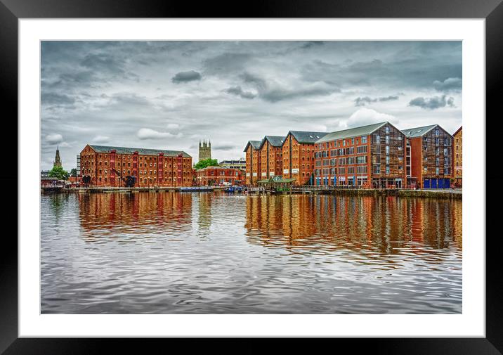 Gloucester Docks and Cathedral                     Framed Mounted Print by Darren Galpin