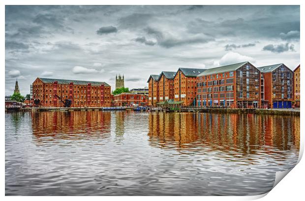 Gloucester Docks and Cathedral                     Print by Darren Galpin