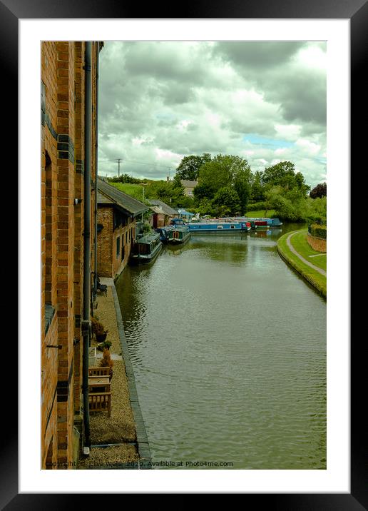 View from the bridge in Blisworth, Northamptonshir Framed Mounted Print by Clive Wells