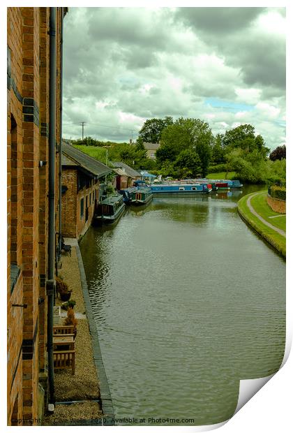 View from the bridge in Blisworth, Northamptonshir Print by Clive Wells