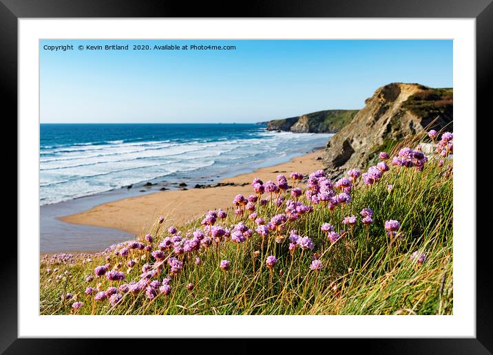 watergate bay cornwall Framed Mounted Print by Kevin Britland