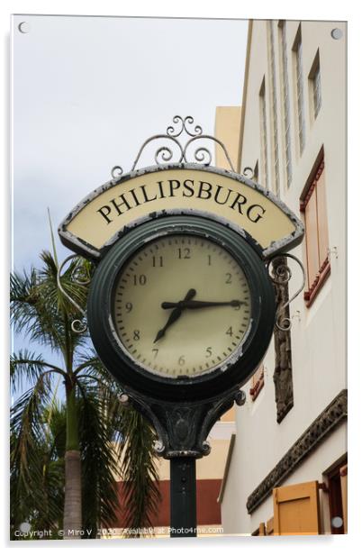 Clock from Shopping area on Back Street in Philips Acrylic by Miro V