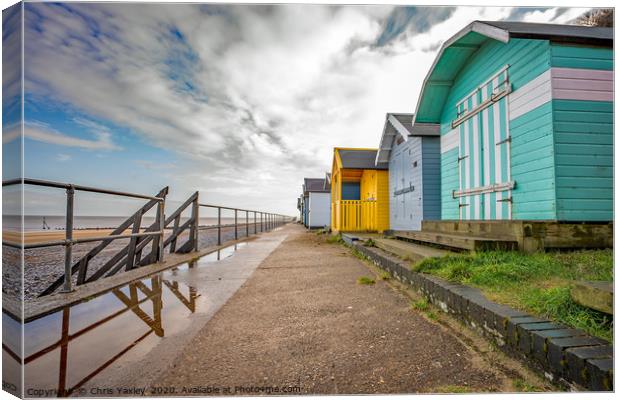 North Norfolk Beach huts in the seaside town of Cr Canvas Print by Chris Yaxley