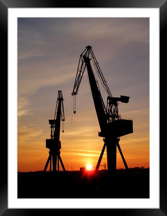 Cranes On the Tyne Framed Mounted Print by Ray Pritchard