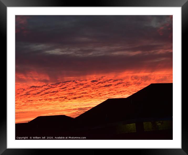 Urban sunrise with multicolored cloudscape with mo Framed Mounted Print by William Jell